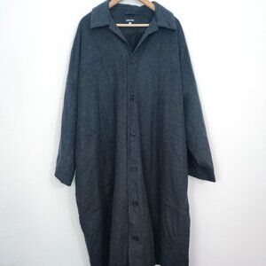 Eskandar Cashmere Silk Lined Duster Trench Coat in Grey 1 Medium